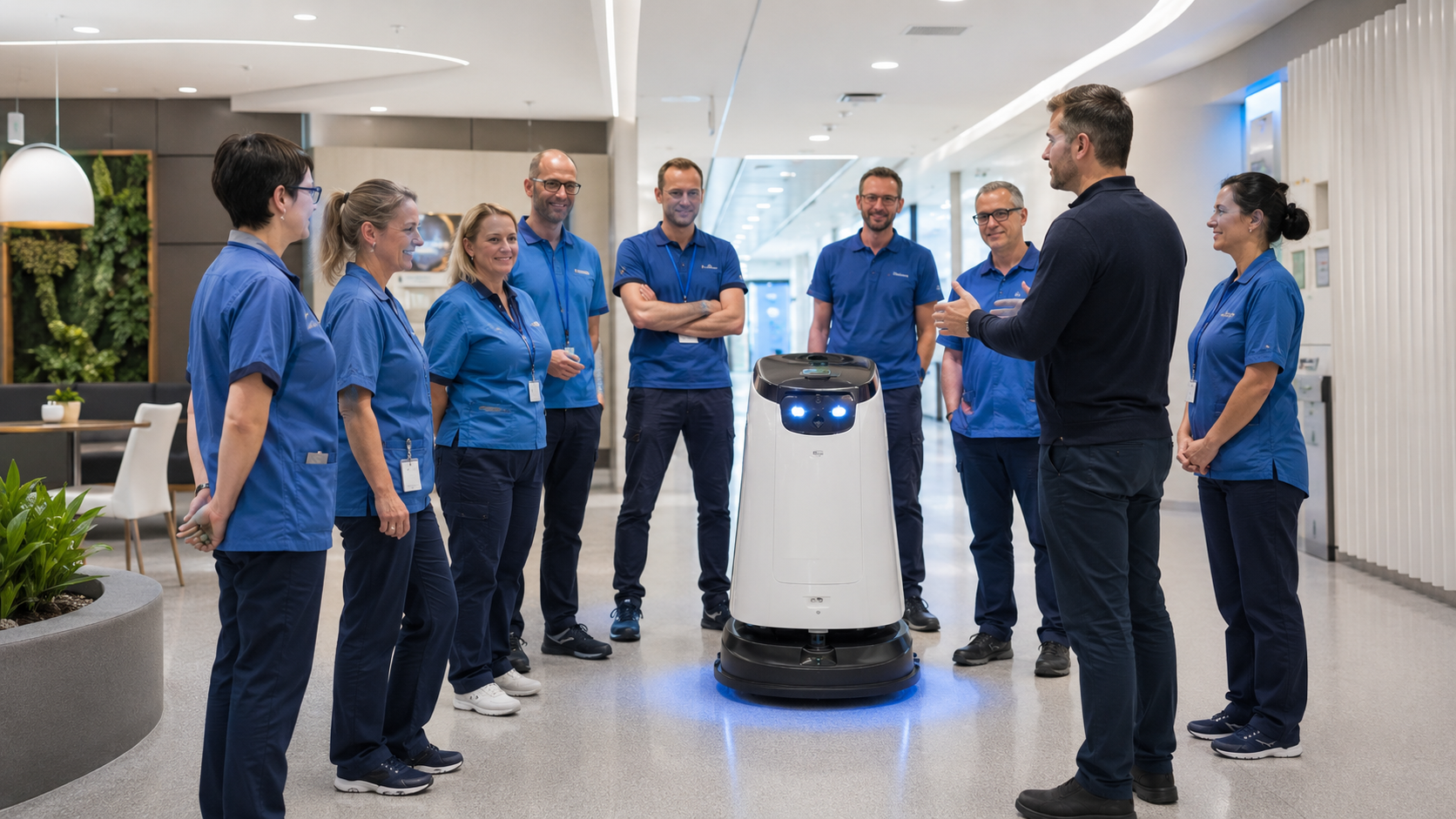 Inhouse-Schulung im Objekt am Reinigungsroboter