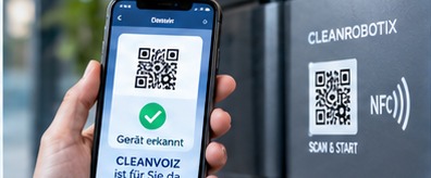Reinigungsroboter per QR-Code oder NFC erkennen und CLEANVOIZ starten